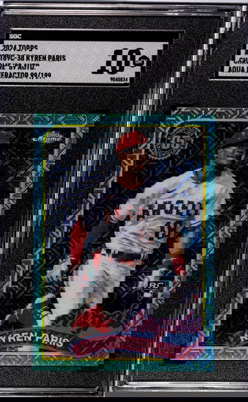 2024 Topps Chrome 1989 Aqua Refractor Kyren Paris #2T89C-38 RC Auto /199 SGC 10