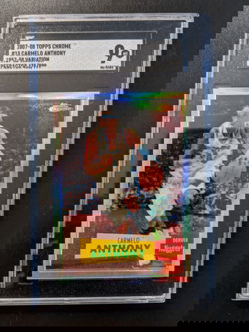 Carmelo Anthony 2007-08 Topps Chrome 57-58 Variation Refractor /999 SGC 9