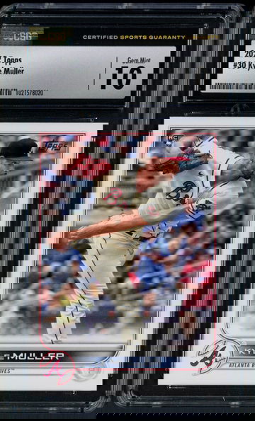 2022 Topps Series 1 Kyle Muller RC #30 CSG 10 Gem Mint - Atlanta Braves