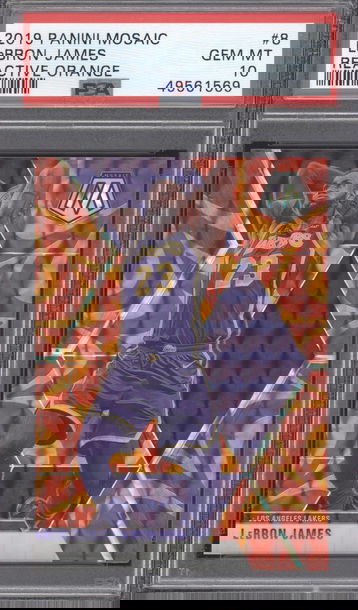 2019 Panini Mosaic 8 LeBron James Reactive Orange PSA 10 GEM MINT