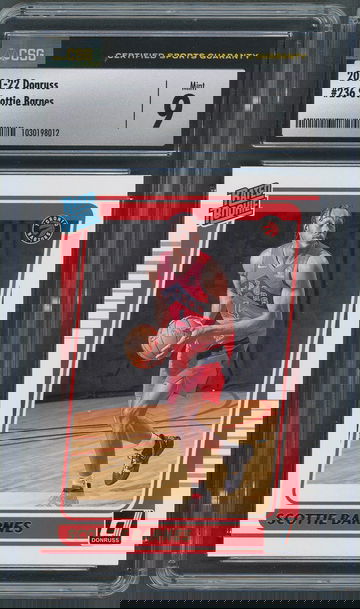 2021-22 Donruss Scottie Barnes Rated Rookie #236 Toronto Raptors - CSG Mint 9