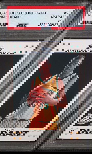 2007 Topps Rookie Card Kevin Durant #2 /14 PSA 8