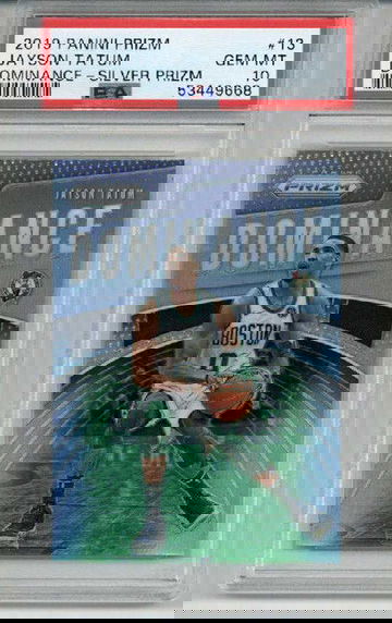 2019 PANINI PRIZM DOMINANCE SILVER PRIZM #13 JAYSON TATUM CELTICS PSA 10 LOW POP