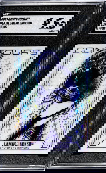 2024 Panini Phoenix #CON-LJN Lamar Jackson Contours Hyper SGC 9.5