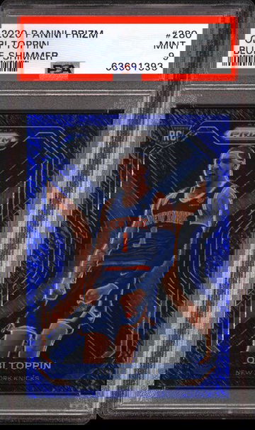 2020 Panini Prizm Obi Toppin Blue Shimmer FOTL  /35 - Pop 2 - None Higher