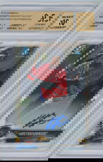 2018 Bowman Chrome Kristian Robinson Rookie Autograph BGS 9.5