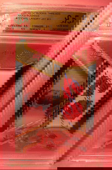 2007-08 SP ROOKIE THREADS GOLD ROOKIES #72 CARL LANDRY AUTO 42/50 BGS 9.5 GEM MINT