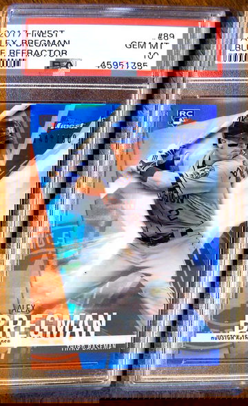 Alex Bregman 2017 Finest #89 Blue Refractor /150 PSA 10