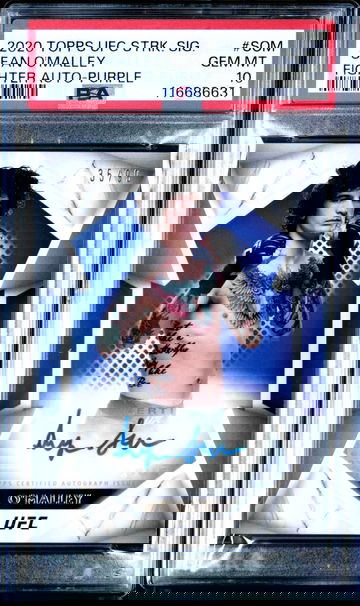 2020 Sean O’Malley Topps UFC Striking Signatures Auto Purple /99 PSA 10 ! 