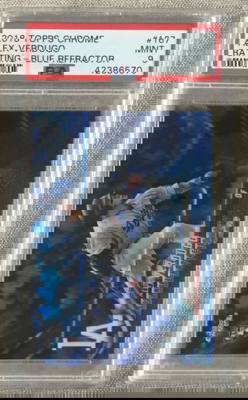 2018 Topps Chrome Alex Verdugo Blue Refractor 108/150 PSA 9