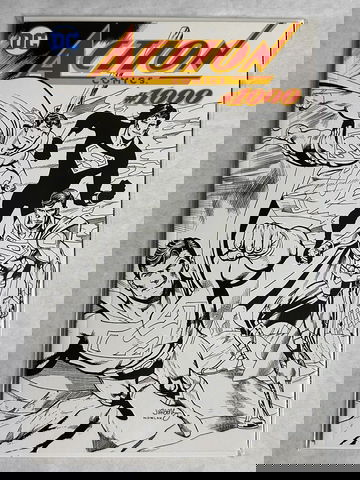 Action Comics #1000 Jurgens DF B&W Wraparound Sketch Variant CoA 2018 NM