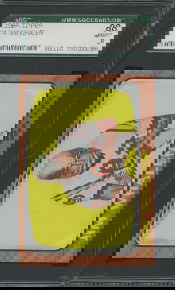 1966 Topps #14 Jim Whalen Boston Patriots SGC 88 NM/MT 8