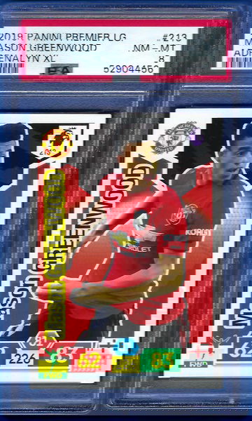 2019 Panini Premier League Adrenalyn XL Mason Greenwood RC *PSA 8* Near Mint/Mint Manchester United