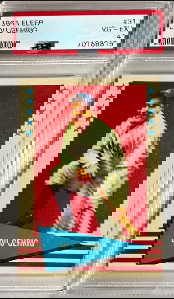 1961 FLEER #31 LOU GEHRIG VG-EX PSA 4