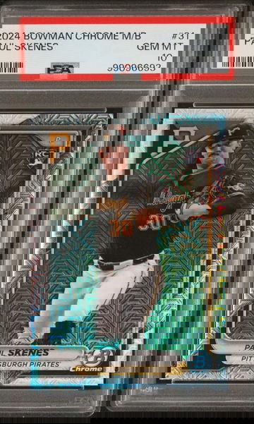 PAUL SKENES 2024 Bowman Chrome Prospects Mega Mojo Refractor PSA 10 GEM MINT