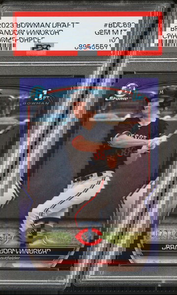 2023 Bowman Draft Chrome Purple Brandon Winokur #BDC69 /250 PSA 10