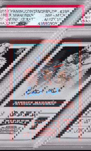 2017 Patrick Mahomes Panini Contenders Draft Bowl Ticket Auto RC PSA 8