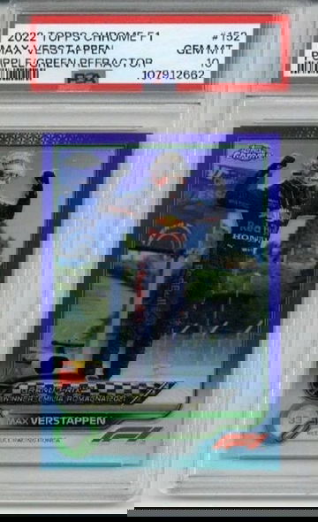 2022 TOPPS CHROME F1 PURPLE GREEN REFRACTOR #152 MAX VERSTAPPEN PSA 10 LOW POP