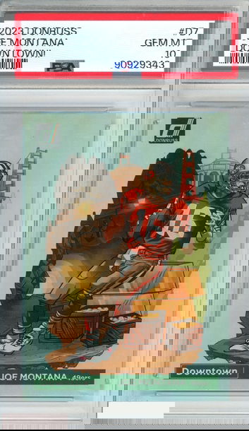 2023 PANINI DONRUSS DOWNTOWN! JOE MONTANA #D7 49ERS HOF PSA 10 GEM MT