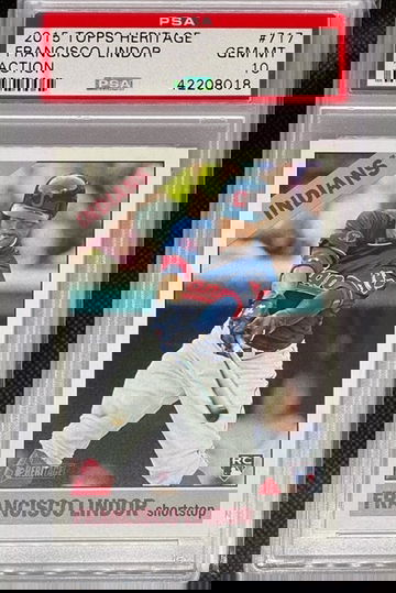 PSA 10 2015 Topps Heritage Francisco Lindor Action #717 RC