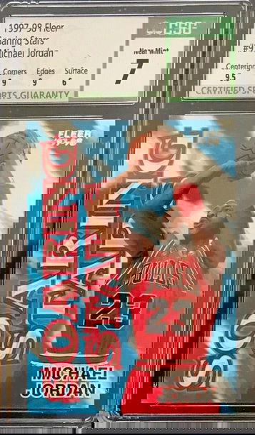 Michael Jordan 1997-98 Fleer Soaring Stars #9 CSG 7 Near Mint