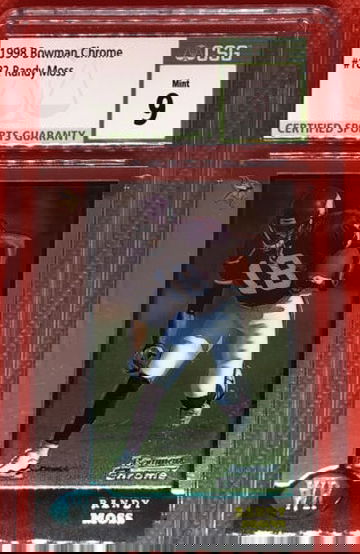 Randy Moss 1998 Bowman Chrome Rookie Card #182 CSG 9 MINT - Great Eye Appeal