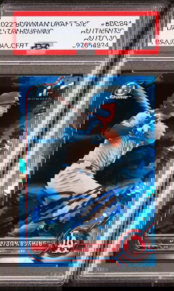 2022 Bowman Chrome Draft Dalton Rushing Sapphire Auto PSA 10