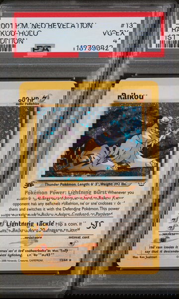 2001 Pokemon Neo Revelation 1st Edition Holo Raikou #13 PSA 4