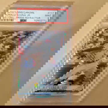 2019 Topps chrome Ronald Acuna prism refractor PSA 9