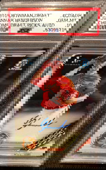 2019 Bowman Draft GUNNAR HENDERSON 1st Chrome RC Auto Autograph PSA 10 GEM MINT
