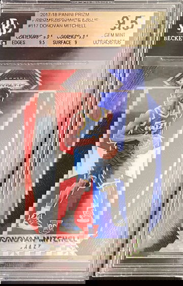 2017-18 Panini Prizm Red White & Blue Donovan Mitchell Rookie BGS 9.5