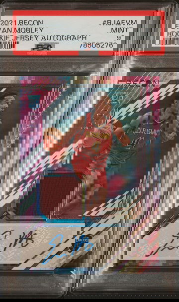 2021 Panini Recon Rookie Jersey Autographs Evan Mobley #RJAEVM /99 PSA 9