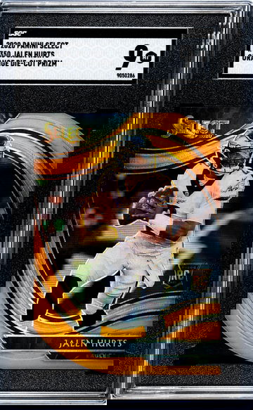 2020 Panini Select #350 Jalen Hurts Orange Die-Cut Prizm SGC 9