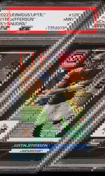 2022 Panini Donruss Optic Black Pandora Justin Jefferson #129 /25 PSA 9