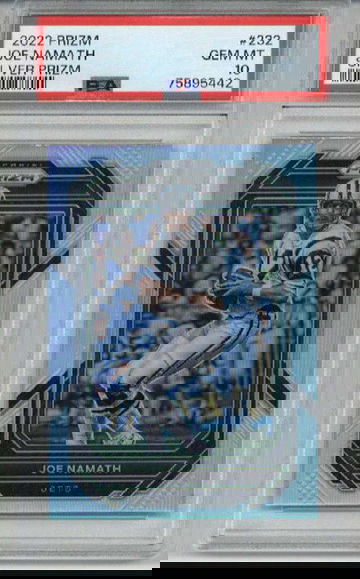 2022 PANINI PRIZM SILVER PRIZM #232 JOE NAMATH CARD JETS PSA 10 LOW POP