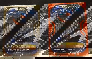 2021 Prizm Francisco Lindor Red Disco Circles Prizm & Base! Indians Mets #'d /99