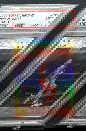Lebron James 2007 topps chrome refractor psa 9