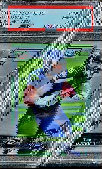 2015 TYLER LOCKETT Topps Chrome Ball in Left Arm PSA 9 POP 24 Rookie RC #178