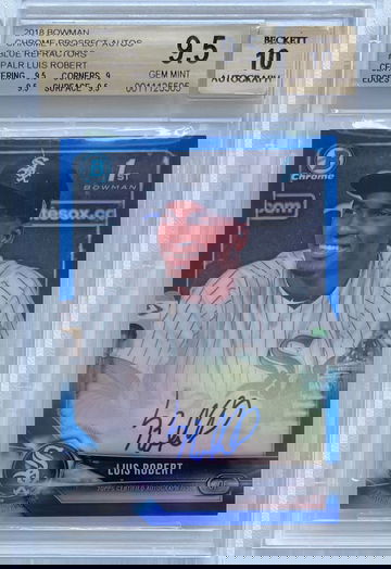 2018 Bowman Chrome Luis Robert Auto Blue Refractor BGS 9.5/10 