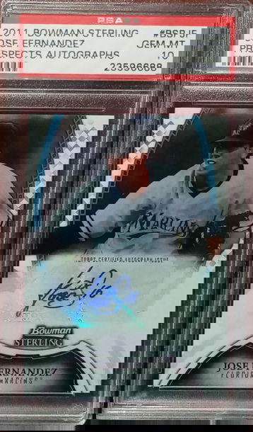 2011 Bowman Sterling Prospects Autographs Jose Fernandez Pre-Rookie PSA GEM MT 10