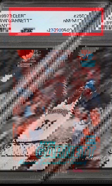 1997 Fleer Tiffany Kevin Garnett #250 PSA 8