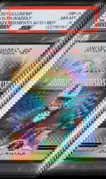 2021 Illusions #RE-8 Jaylen Waddle Rookie Endorsements /99 PSA 8