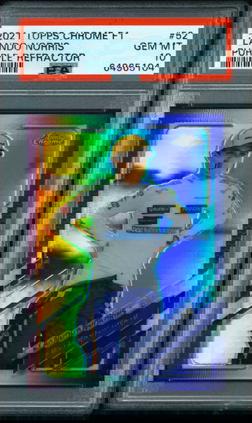 🚨💎 2021 Topps Chrome Formula 1 LANDO NORRIS Purple /399 PSA 10 GEM MINT 🇬🇧🏎