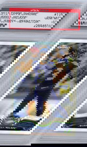 2013 Topps Chrome Russell Wilson Blue Jersey Refractor #175 PSA 10 GEM MINT