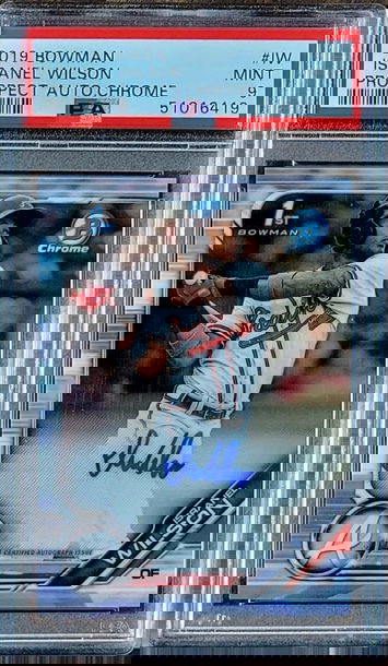 2019 SP ISRANEL "IZZY"  WILSON Bowman Chrome Prospects Auto PSA 9 Rookie RC #IW