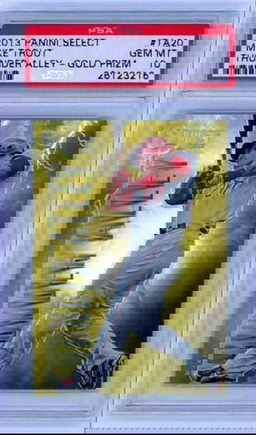 2013 Panini Select #TA20 Mike Trout Thunder Alley-Gold Prizm PSA 10 GEM MINT!