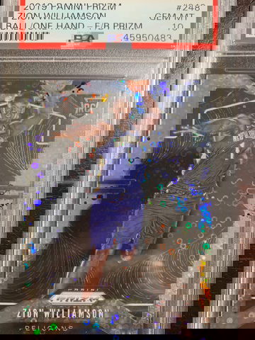 2019-20 Prizm Fast Break Disco Ball on One Hand Variation Zion Williamson PSA 10