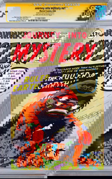 JOURNEY INTO MYSTERY #81 CGC-SS 5.5 SIGNED BY ORIGINAL ARTIST DICK AYERS 1962