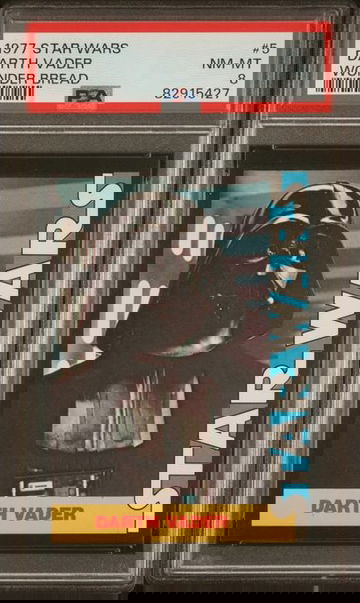 1977 TOPPS STAR WARS WONDER BREAD DARTH VADER #5 PSA 8