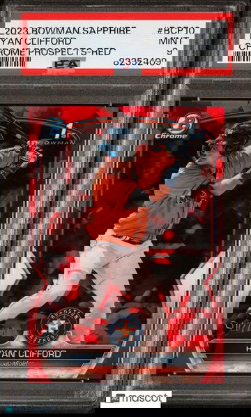 2023 Bowman Chrome Ryan Clifford RED SAPPHIRE #/10 Mets Edition 1st #BCP10 PSA 9